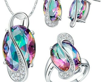 Colored Jewelry set 925 sterling silver