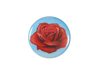 Surrealist Salvador Dalí Rose Pinback Button