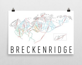 Breckenridge Ski Map Art, Breckenridge Colorado, Breckenridge Trail Map, Breckenridge Ski Resort Print, Breckenridge Poster, Art, Gift
