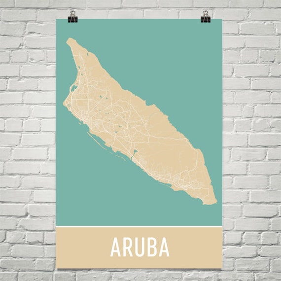 Aruba Map Aruba Art Aruba Print Aruba Art Poster Aruba