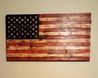 Wood american flag | Etsy