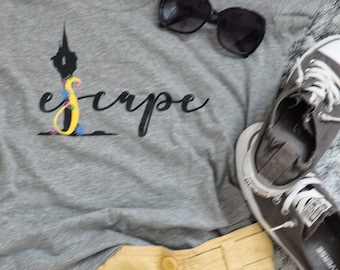 Tangled Rapunzel Tower Escape Tee, Tangled Disney Shirt, Escape Travel Shirt,