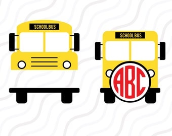 School Bus SVG, School SVG, School Bus Monogram SVG Cut table Design,svg,dxf,png Use With Silhouette Studio & Cricut_Instant Download