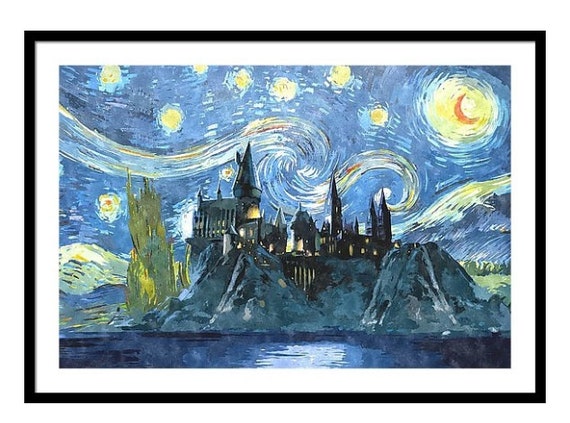 Hogwarts Starry Night harry potter starry night by MidexPlanet