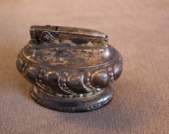 Antique/Vintage Elegant Ronson Crown Silver Plated Table Cigarette Lighter - FREE SHIPPING!