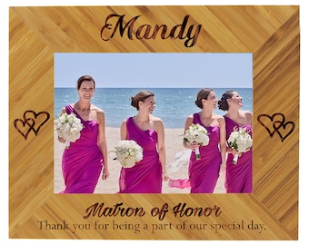 Bridesmaid Frame, Maid of Honor Picture Frame, Bridesmaid Picture Frame, Personalized Bridesmaid Frame, Bridesmaid Photo, Wood Picture Frame