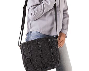 Leather handbag - leather bag - leather purse - leather shoulder bag - leather crossbody - black leather bag - black leather purse