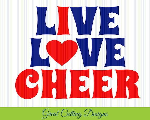 Download Cheerleader SVG Cut File live love cheer svg DXF cut file