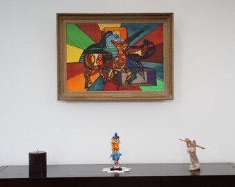 framed painting ink canvas _ childhood toy