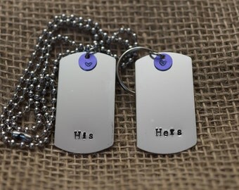 Simple personalized dog tag keychain tag