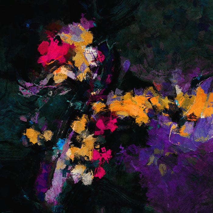 Yellow and Purple Abstract Art Art Prints Canvas Prints of