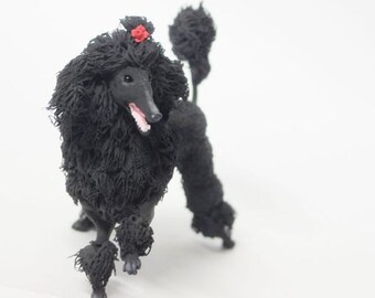 Black poodle art | Etsy