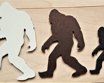Magnetic Bigfoot Big foot Sasquatch art Yeti Family sign metal office hunting kids silhouette indoor outdoor decor sign Magnet refrigerator