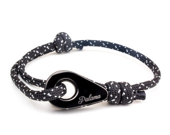 SYDNEY - Black Paracord Pulley Bracelet - Bangles, Bracelets Joncs, Charm Bracelets, Bracelets Charms,Leather Bracelet,Bracelet cuir