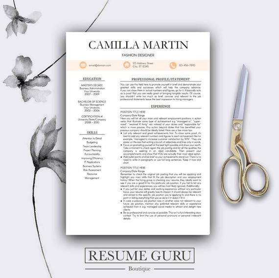 Teacher Resume Template & Cover Letter Cv Professional