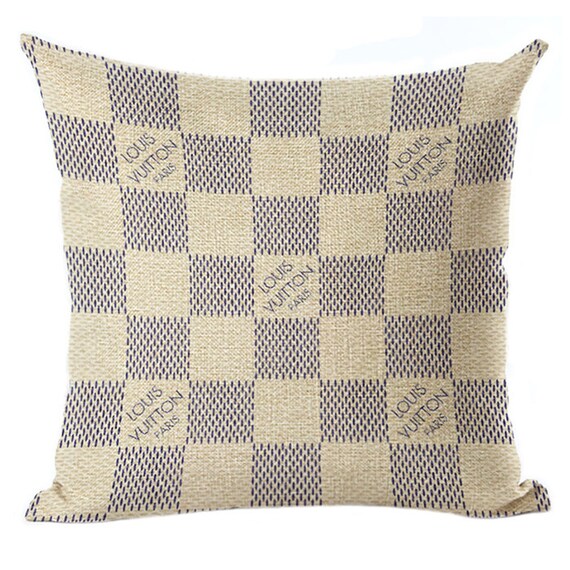 Louis Vuitton Inspired Pillow Cover Decorative Pillow Beige