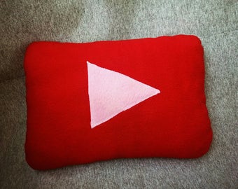 Pillow youtube handmade soft fleece red social media pillow nternet giftpillows