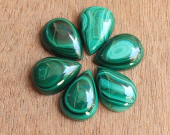 Natural pear shape Malachite loose Gemstone cabochon AAA MM size available-7x10, 8x12, 9x13, 10x14, 12x16, 13x18, 15x20, 16x22, 18x25, 20x30