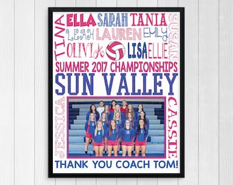 VOLLEYBALL TEAM GIFT ~ End of Season Volleyball Coach Thank You Gift ~ Custom Volleyball Team Photo Gift Team Mom ~ Volleyball Coach Gift