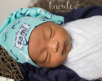 boy hospital outfit, personalized baby hat, newborn name hat, baby knit hat, embroidered baby hat,baby name hat, personalized hospital hats