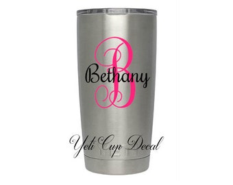 Yeti Cup Decal, Monogram Decal, Personalized Sticker,Name Decal, Preppy, Deer, Stag, RTIC Cup Sticker, Tumbler, Personalized Monogram Decal