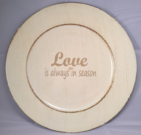 Cream charger plate Love is always in season