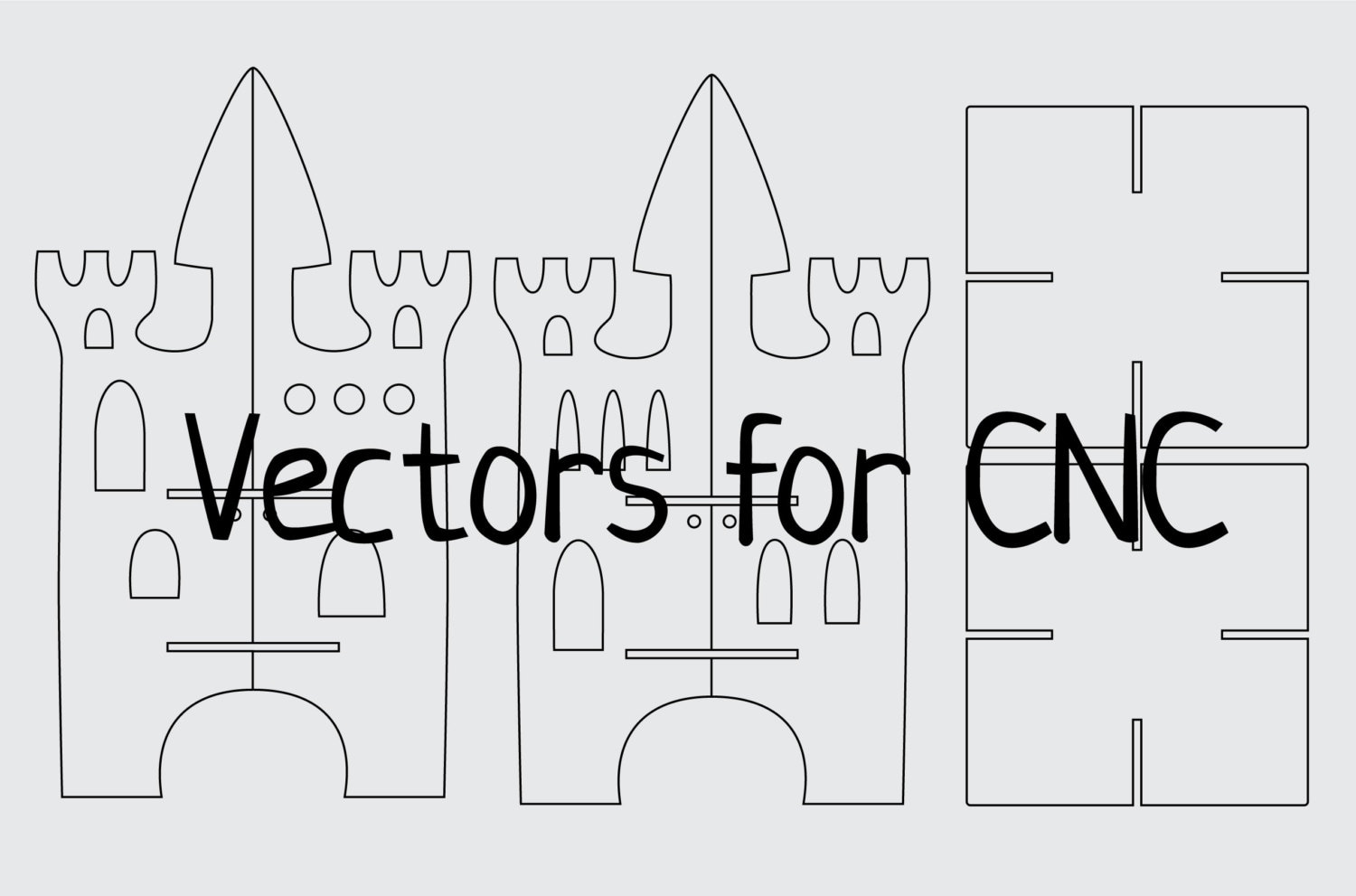 Download Castle Vectors for CNC | Vector ClipArt DXF | Ready to Use Files For Laser Cut | Cute Kids ...