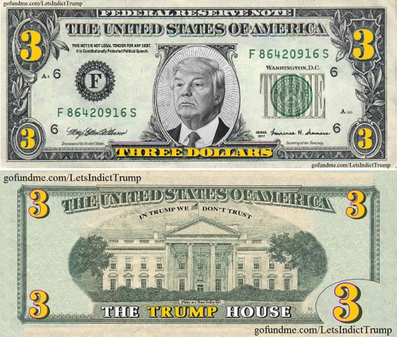 100 Trump Three Dollar Bills