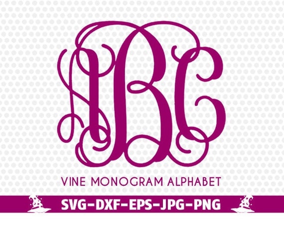 Download Vine Monogram Alphabet SVG Interlocking Cuttable Font from ...