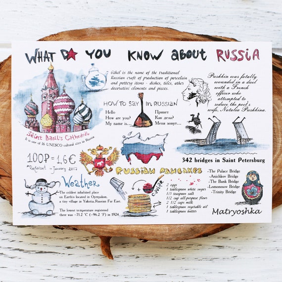 Postcard "What do you know about Russia"
