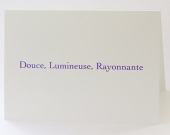 Douce, Lumineuse, Rayonnante card