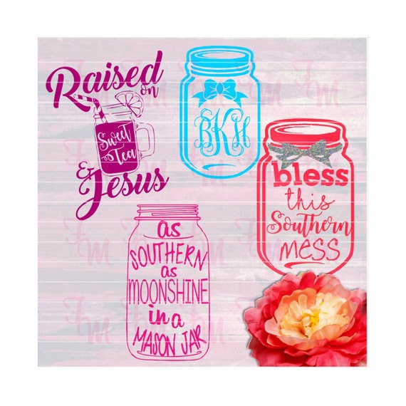 Download Monogram Mason Jar Collection instant download for cutting