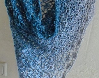 Shawl stole scarf crochet 140x73cm