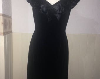 Vintage black velvet dress