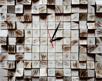 Clock design in burnt wood