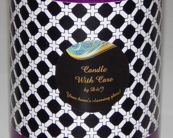 Scented Candle, Purple Scented Pillar Candle - Fruity Madness Scent