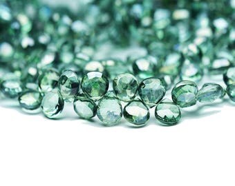 Summer Sizzling Sale - AAA quality Dark Green MYSTIC Quartz faceted Heart shape
