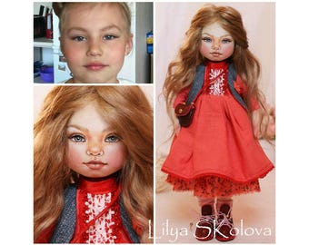 textile doll fabric doll rag doll cloth doll interior doll art doll handmade doll personalised doll selfy doll Portrait doll custom portrait