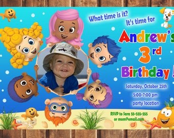 Bubble Guppies Invitation, Bubble Guppies Birthday Invitation, Bubble Guppies, Bubble Guppies Printable, Bubble Guppies Card -digital f