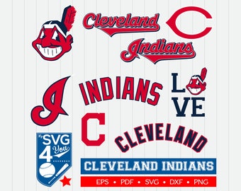 Cleveland Indians Cut Files, SVG Files, Baseball Clipart, Cricut Cleveland Indians, Cutting Files, Baseball DXF, Clipart, Instant Download