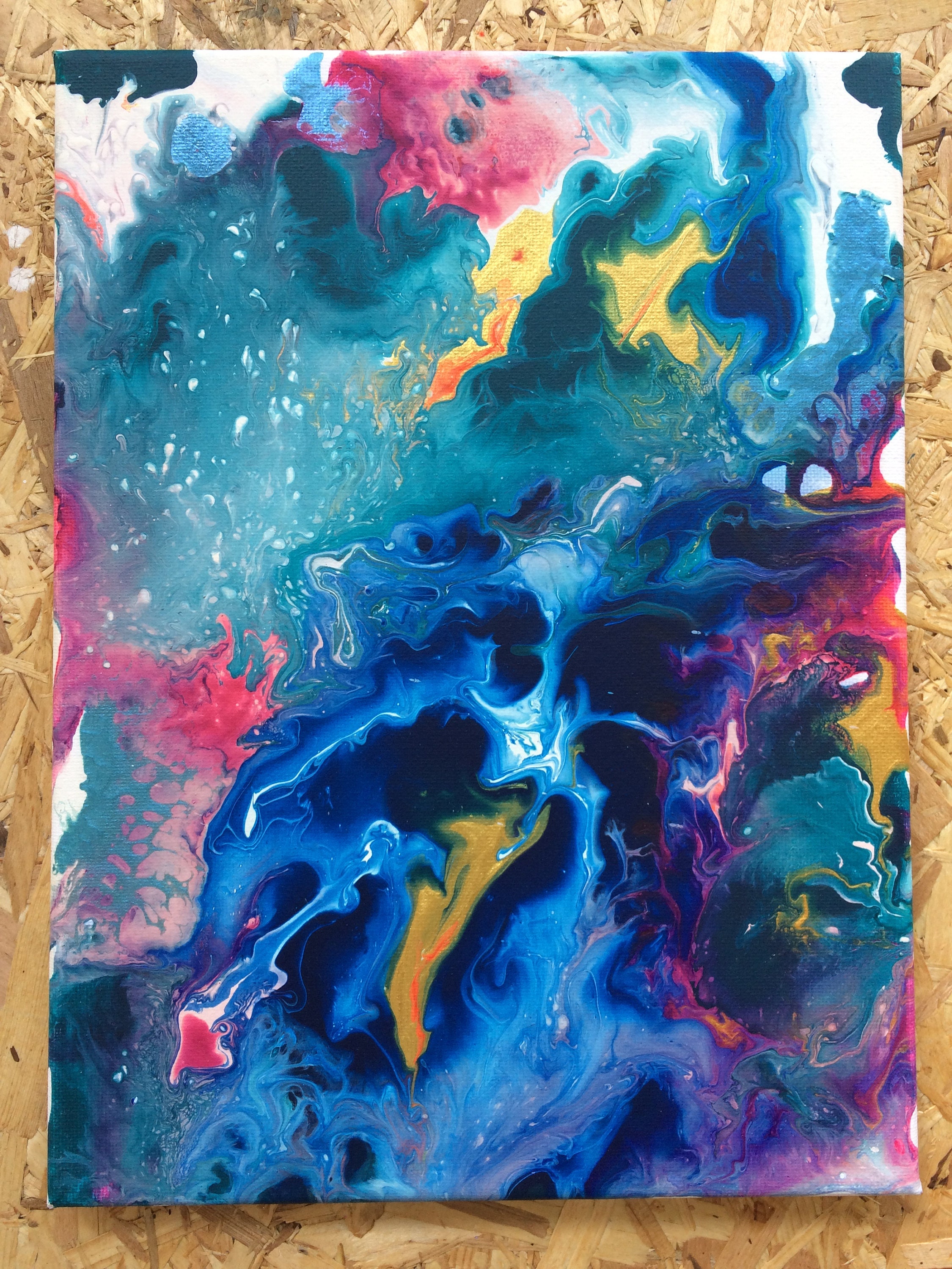 Into the Blue  Fluid  Art  Canvas Painting 297 x 420