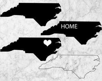 North Carolina Svg Map Clipart, NC States vector map, North Carolina Map cutfiles, NC states map svg silhouette clipart, Printable USA map