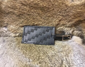 Leather luggage tag