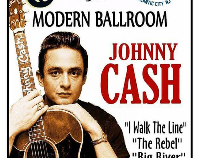 Johnny Cash Concert Poster Framed 11x17 Print with Slim Black Frame