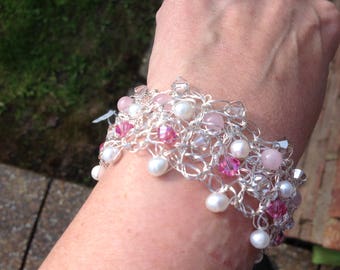 Sterling Silver Crocheted Bracelet
