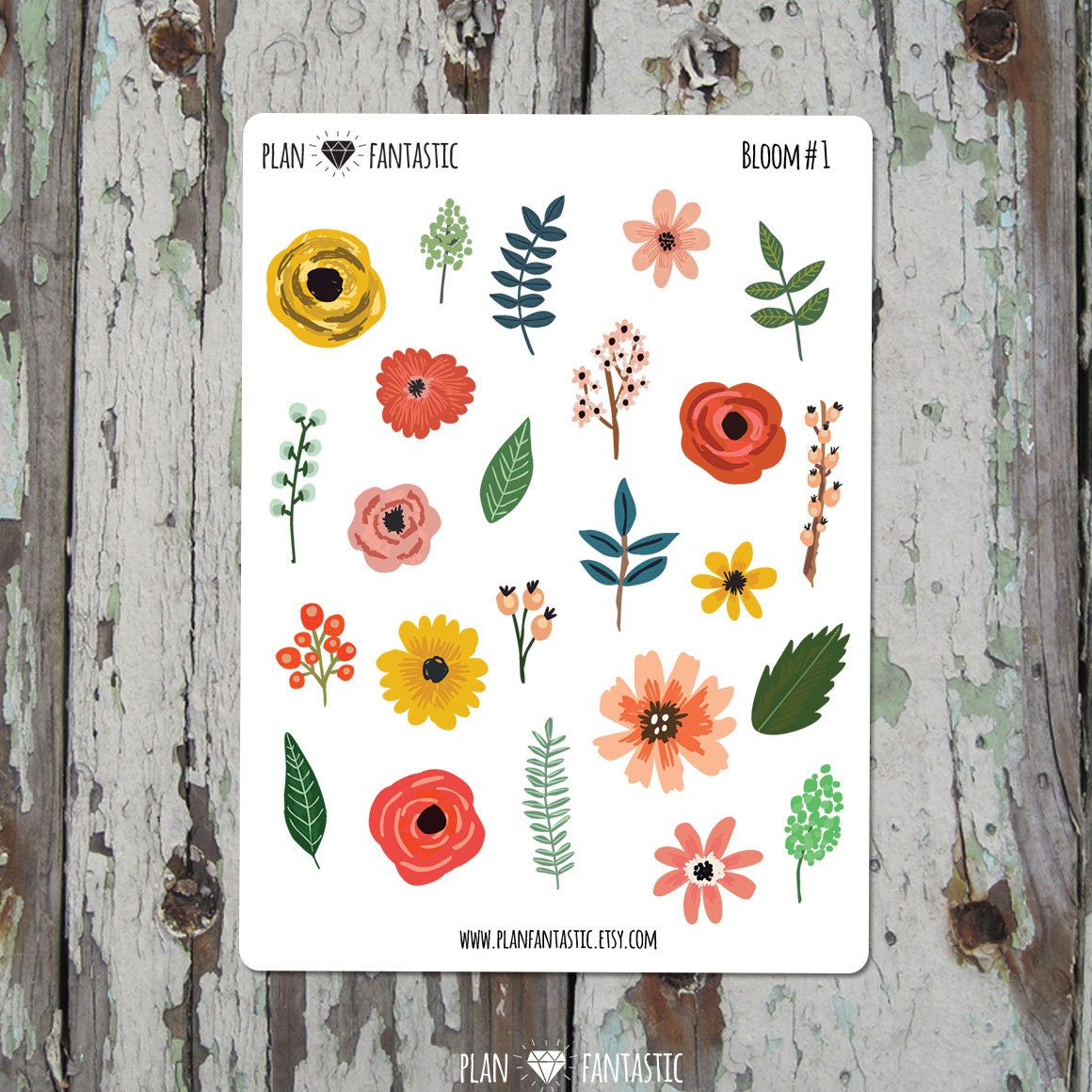 bloom bullet journal stickers summer floral planner