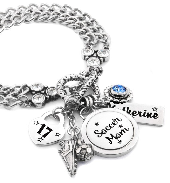 Soccer Mom Bracelet Personalized Soccer Players Name Player