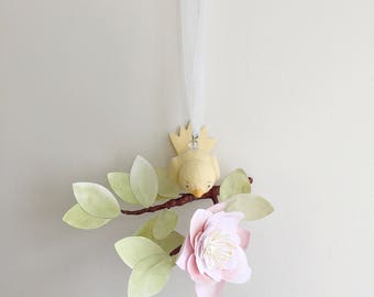 Watercolor petite tree limb baby mobile