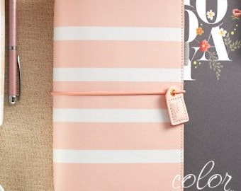 Blush Stripe Color Crush Webster's Pages Travelers Notebook