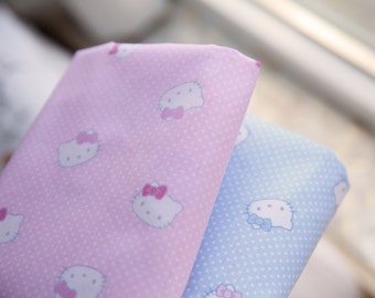4363 - Hello Kitty Polka Dot Cotton Fabric - 62 Inch (Width) x 1/2 Yard (Length)